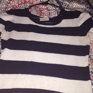 Navy and white sweater dress